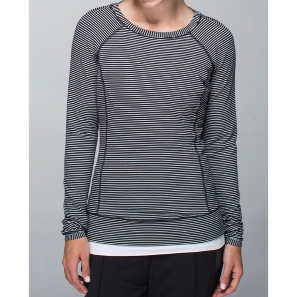 LULULEMON Race Your Pace Striped Long Sleeve Top